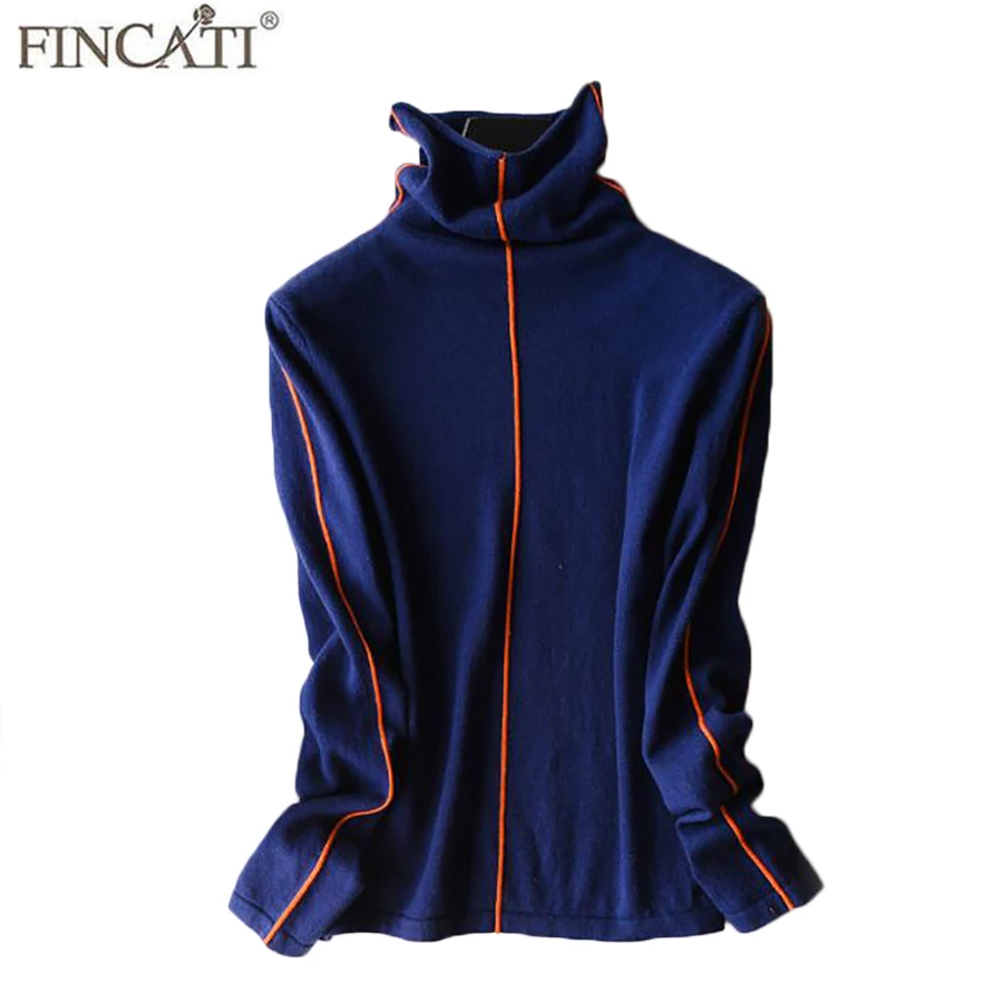 Женский свитер мягкая кашемировая водолазка в рубчик повседневный облегающий