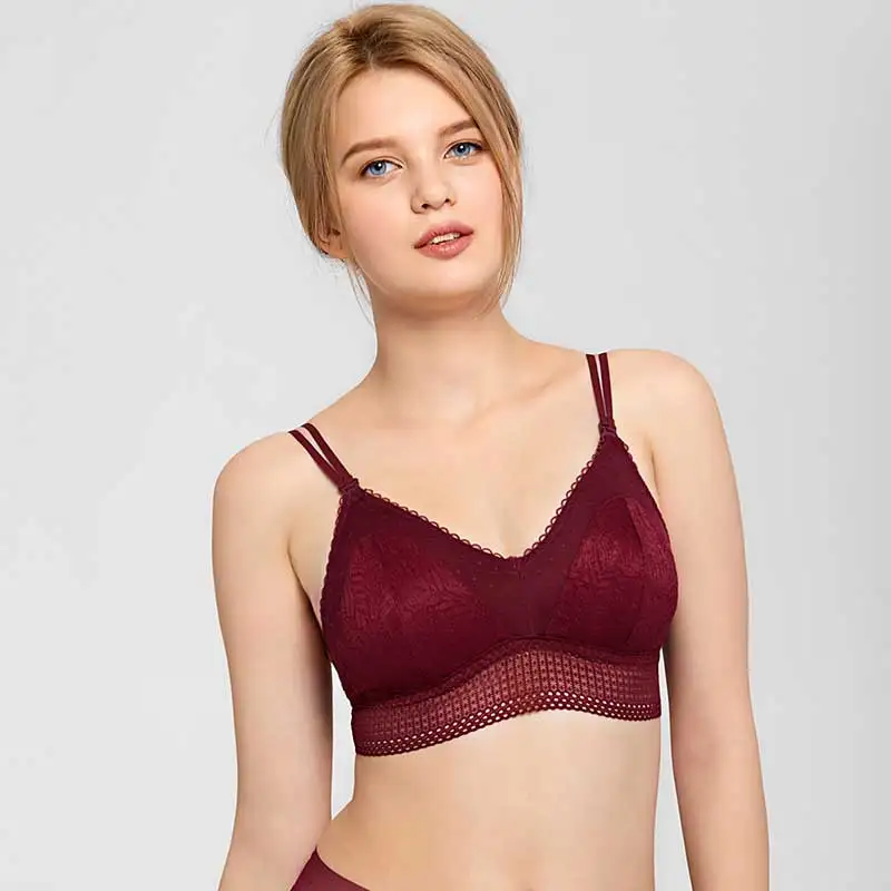 Dark Red03 MOMANDA кружевные бюстгальтеры для кормящих мам и кормящих мам для беременных женщин, слегка мягкий беспроводной бюстгальтер без косточек, нижнее Белье для беременных - Цвет: Dark Red03