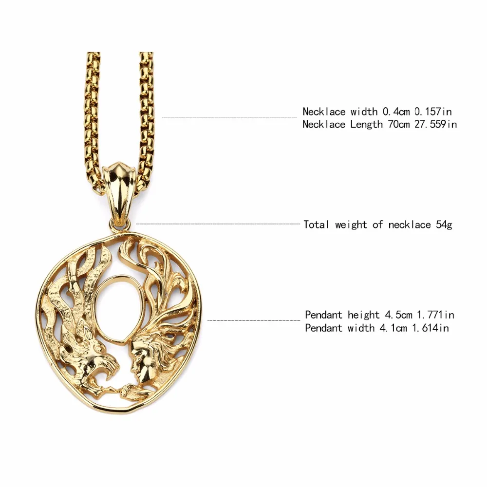 2017 New Arrival Necklace Beauty and Wolf Skeleton Map Pendant Hiphop High Quality Dope Jewelry Men's Accessories | Украшения и