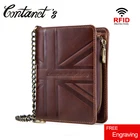 Мужской бумажник из натуральной кожи, компактный кошелек на молнии с Rfid-защитой, короткий кошелек для монет, портмоне, кошелек, держатель для карт