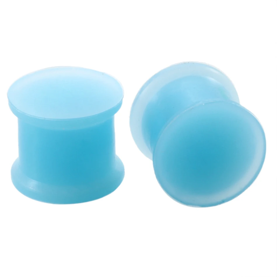 1 Pair Silicone Double Flared Ear Plugs and Tunnels Ear Piercings Earlets Screwed Earring Expander Ear Gauges Body Jewelry images - 6