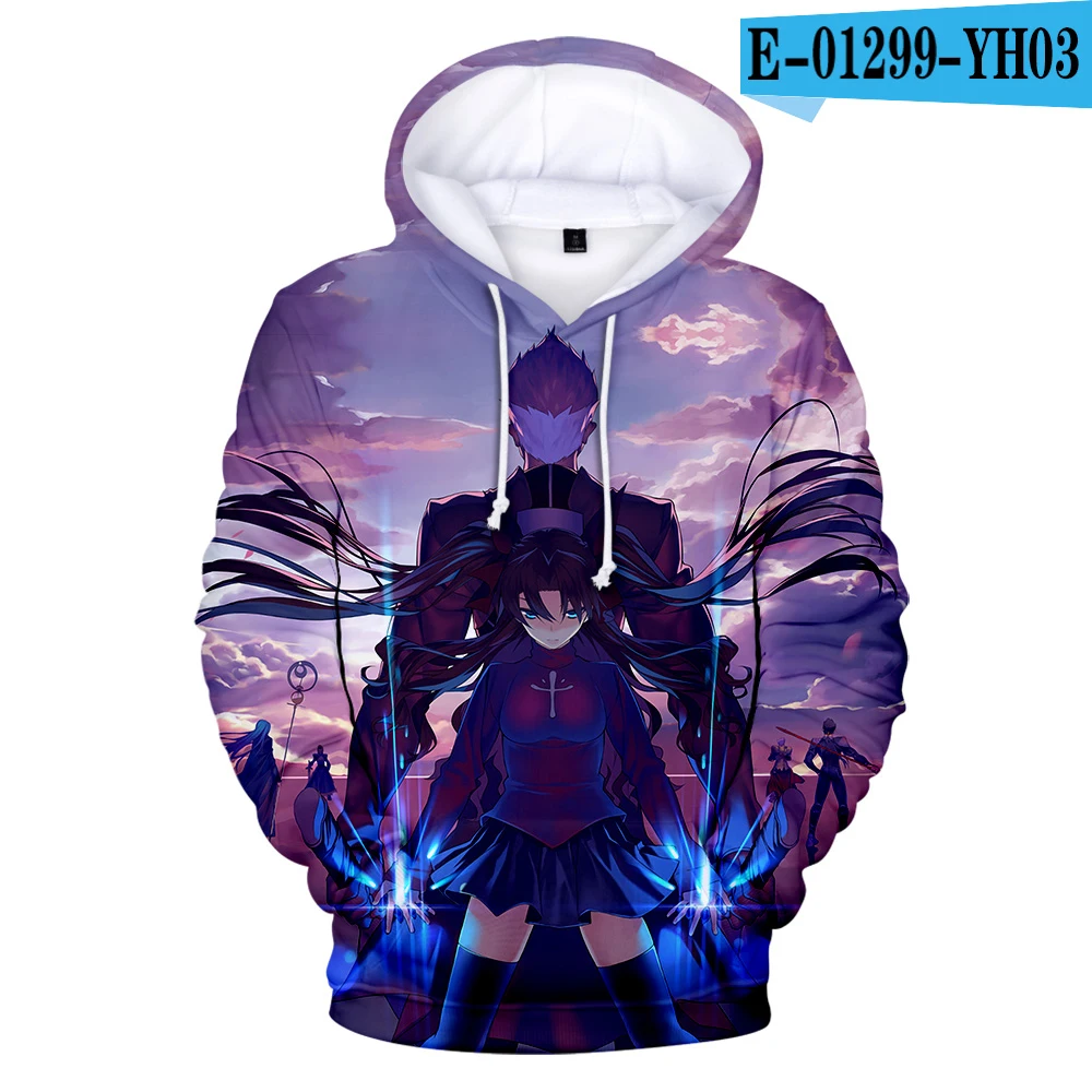 Синий Новая мода Fate Stay Night Толстовка для мужчин/женщин Kawaii Аниме толстовки уличная печать Fate Stay Night Пуловеры Одежда - Цвет: Синий