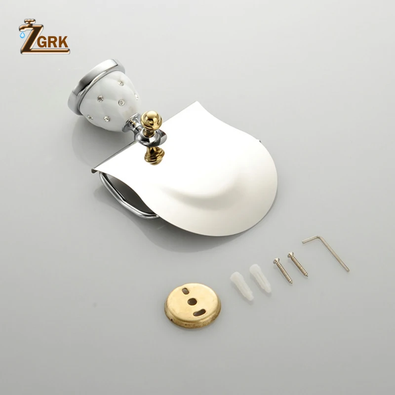 zgrk brass toilet paper holder tissue hanger bathroom rolling paper holder wall room tray mat chrome gold wall mount hold free global shipping