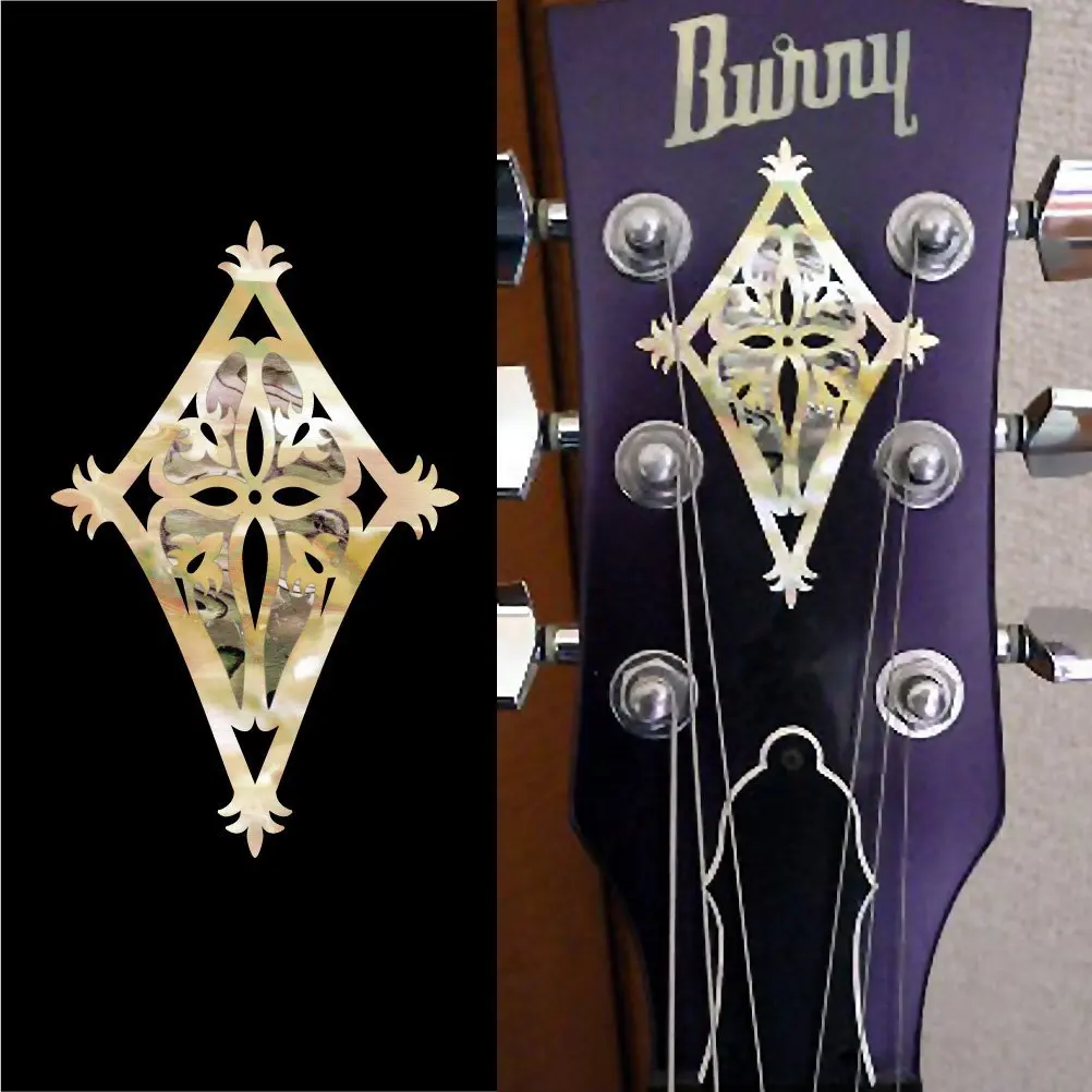 Инкрустация Наклейка гитара головка в Abalone тема щит BL|guitar headstock|inlay stickerdecal guitar |