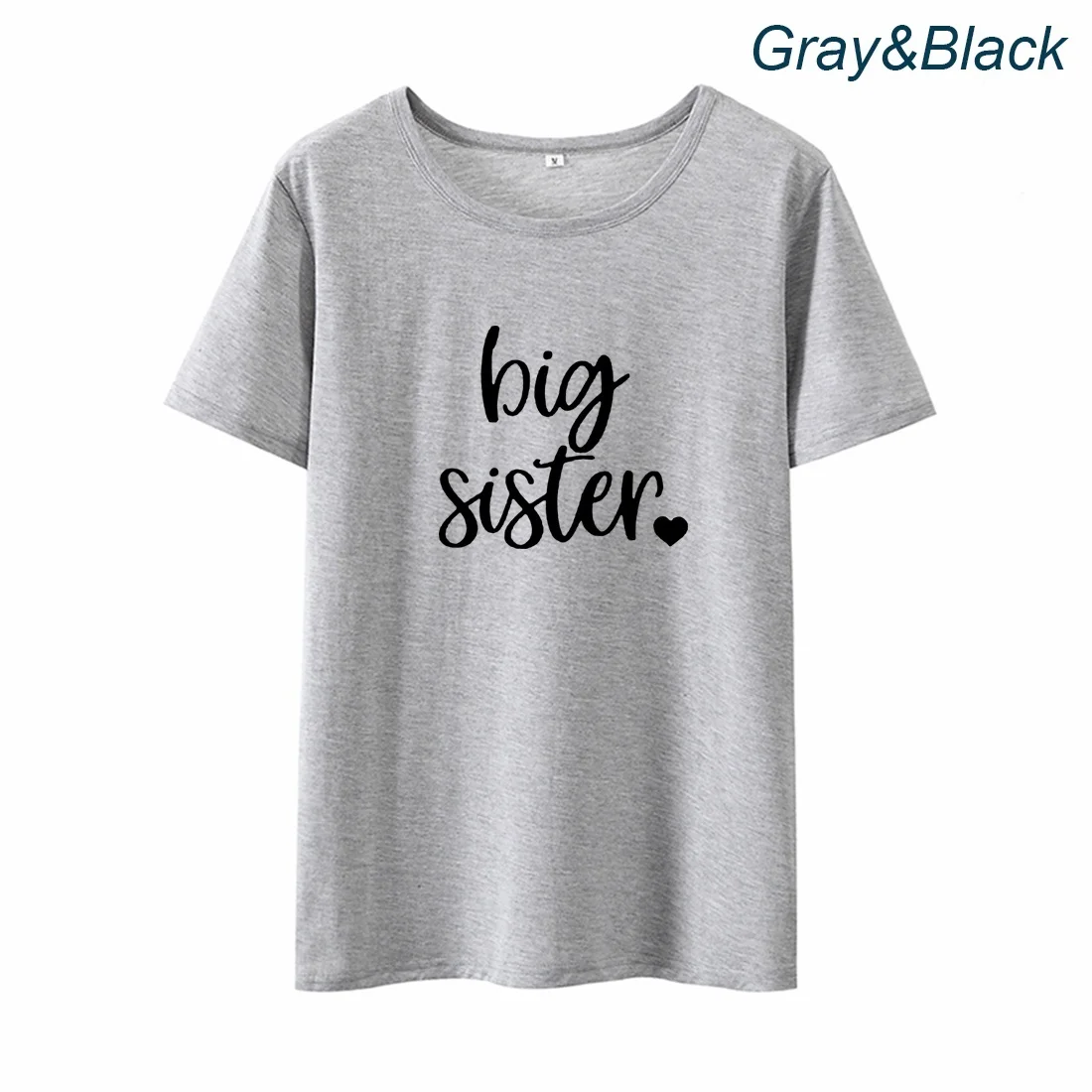 Женская футболка Big Sister с круглым вырезом и коротким рукавом, хлопковая свободная футболка, женские черные и белые футболки большого размера, женские топы