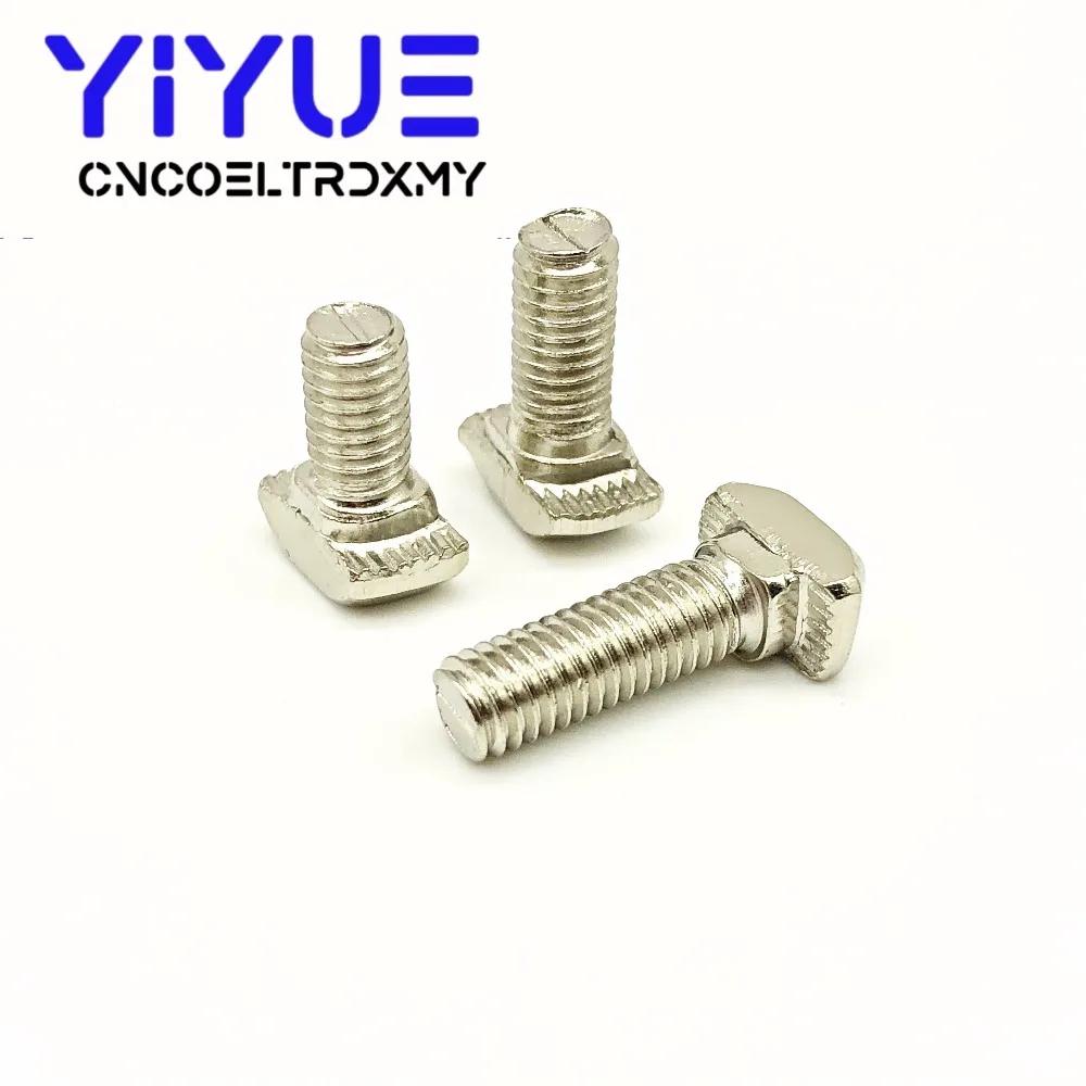 10 шт. болты M5 * 10/M5*12/M5*16 для 40 T-Slot T болт винт квадратные T-head винтовой желоб t-болт 2020