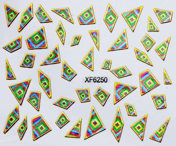 Фиолетовый водонепроницаемый стикеры 3D на ногти Nail Art для переноса воды DIY неправильный дизайн ногтей Советы Аксессуары инструмент украшения XF6254B - Цвет: XF6250