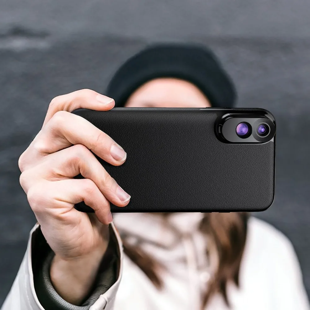 APEXEL супер маленький объектив для iPhone XS Max 2в1 широкоугольный телеобъектив для макросъемки с объективом из искусственной кожи защитный чехол для телефона