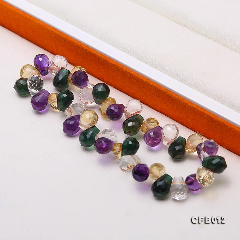 

JYX 2019 Thorough Colorful Natural Crystal Bracelet faced drop shape 6*8mm blingbling shinning crystal bracelets 7.5" jewelry