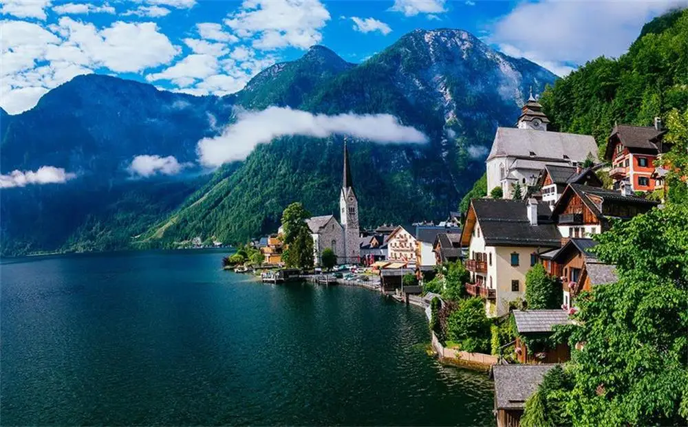 3D wallpaper/custom photo wall paper/The beautiful town in Austria/TV/sofa/Bedding/KTV/Hotel/living roomchildren/ | Обустройство дома