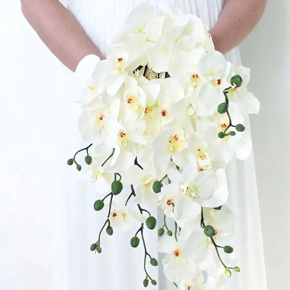 QIFU 1 шт., искусственные цветы, настоящее прикосновение, искусственный моль, Орхидея, Бабочка, Орхидея для нового дома, дома, свадьбы, фестиваля, украшения