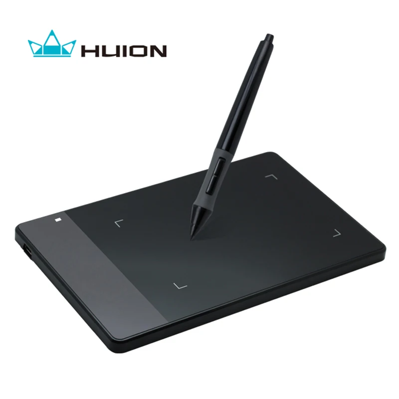 HUION 420 цифровой графический планшет для рисования(идеально подходит для osu) планшет ручка для подписи под давлением с десятью перьями черного и белого цвета - Цвет: Черный
