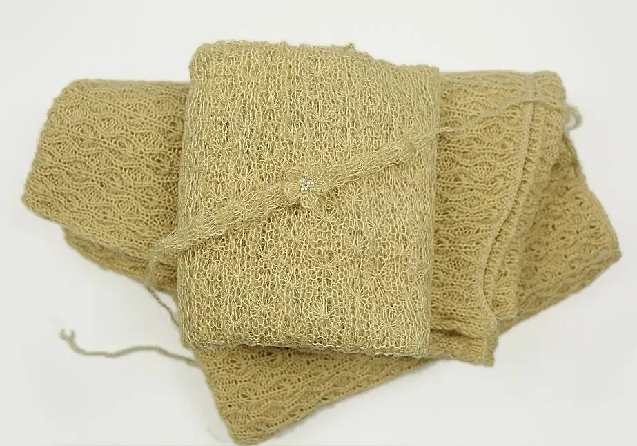 Фоновое одеяло для новорожденных+ накидка+ повязка на голову, реквизит для фотосъемки новорожденных длинный шарф мохер эластичная фоновая корзина наполнитель - Цвет: beige