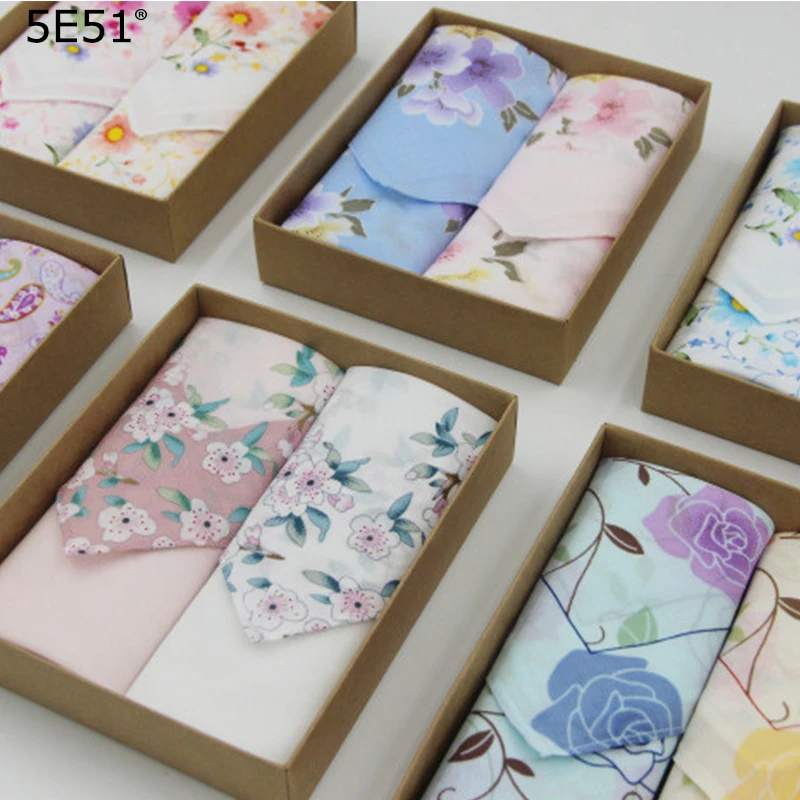 

(2pcs/lot) Women handkerchief cotton 100% /concise style sakura printed 45cm/Many Uses / gift box