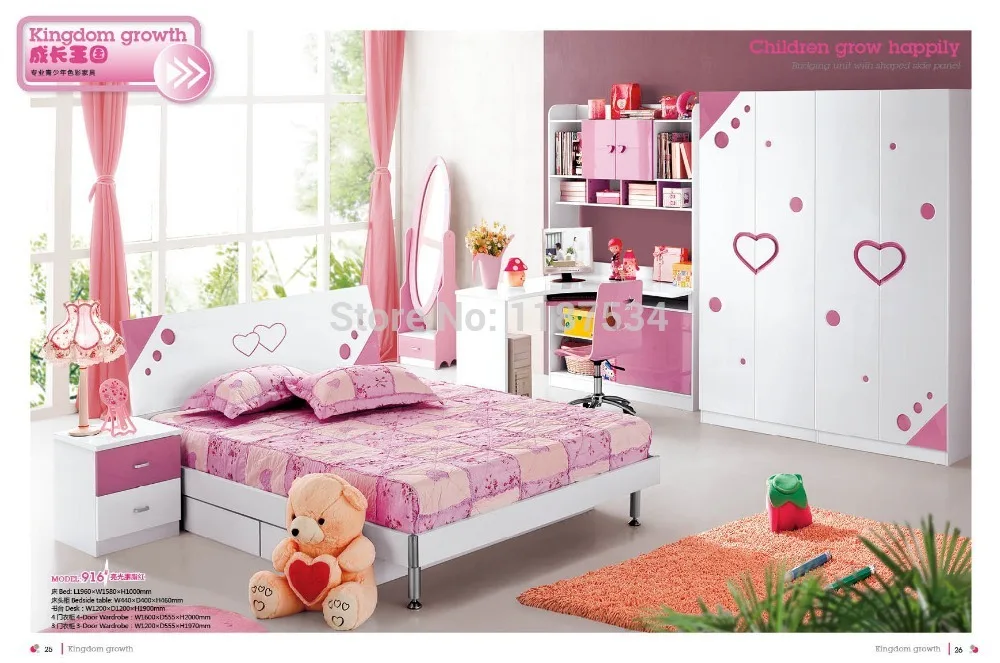 

916# Modern style children bedroom set furniture wooden bedroom furniture