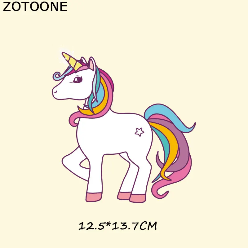 Яркие наклейки ZOTOONE с розами в виде единорога модные термопереводные из ПВХ на