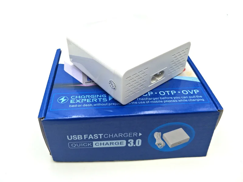 Универсальное зарядное устройство с 6 USB-портами 40 Вт 5 В А умный светодиодный