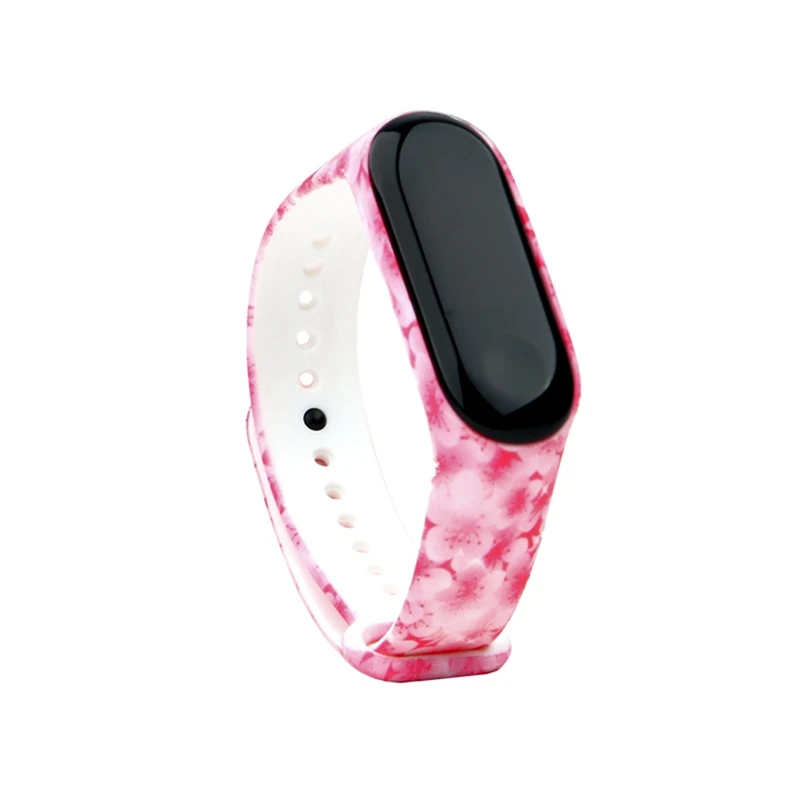 Мягкий браслет Mi Band 3 с цветной печатью смарт для XiaoMi 4 Mi4 сменный спортивный