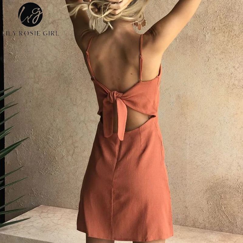 Lily Rosie/сексуальное Клубное платье на бретельках для девочек летнее пляжное
