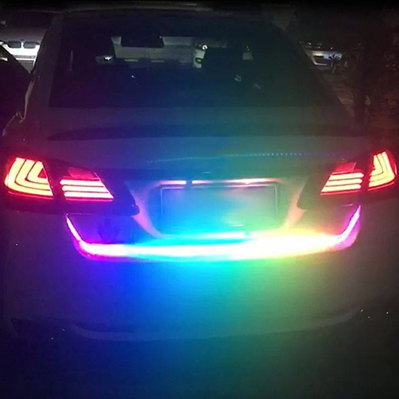 Цветной струящийся светодиодный светильник RGB для багажника автомобиля