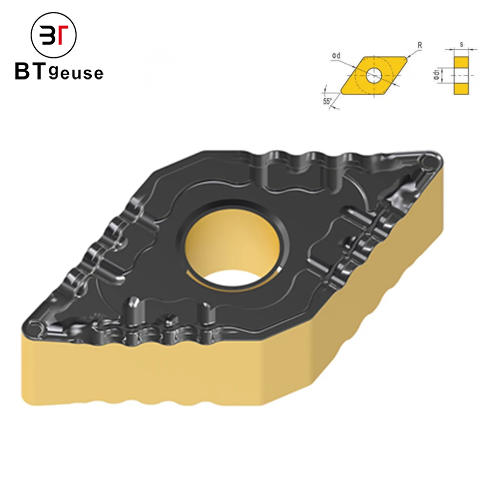 

BTgeuse DNMG110408 CNC Lathe Solid Carbide Turning Insert, CVD Coated Grade, DNMG Style for Finishing Processing on Steel,10pcs