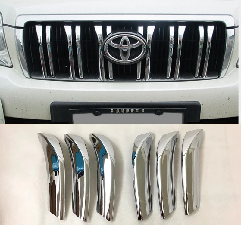 MONTFORD Stainless Steel Front Grille Decoration Cover Trims 6Pcs/set For Toyota Cruiser Prado FJ150 FJ 150 2010 211 2012 2013 | Автомобили