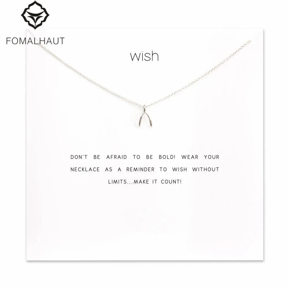 Ожерелье Wishbone с подвеской желание ожерелье цепочка до ключиц эффектное женское