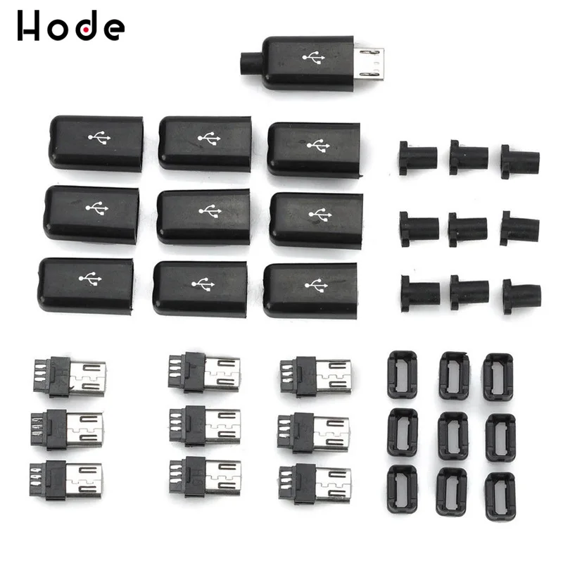10 шт./лот USB Мужской 5 Pin DIY Micro разъем пластиковый корпус Jack замыкающая муфта мини