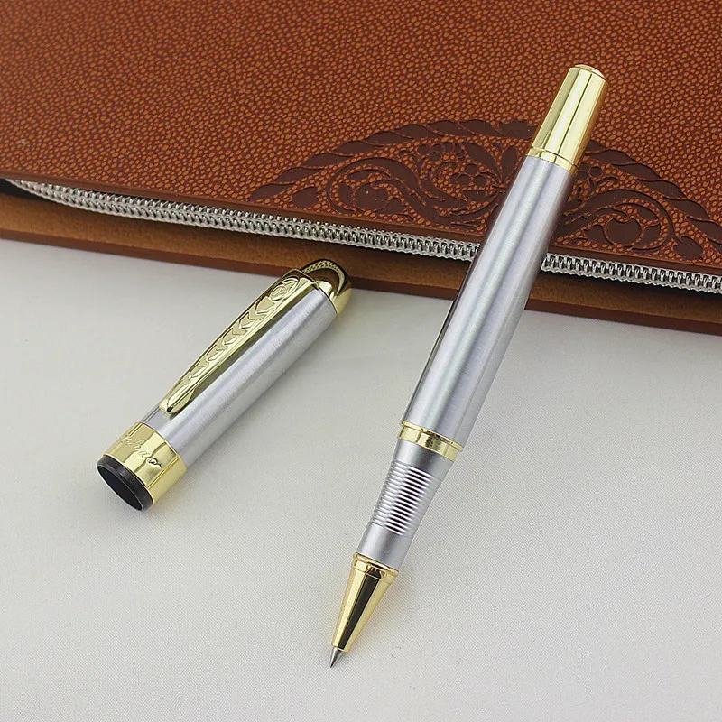 

High Quality Jinhao 250 Brand Silver gold clip Pen Metal Ballpoint Pen Stationery Items Slim Roller Ball Pen