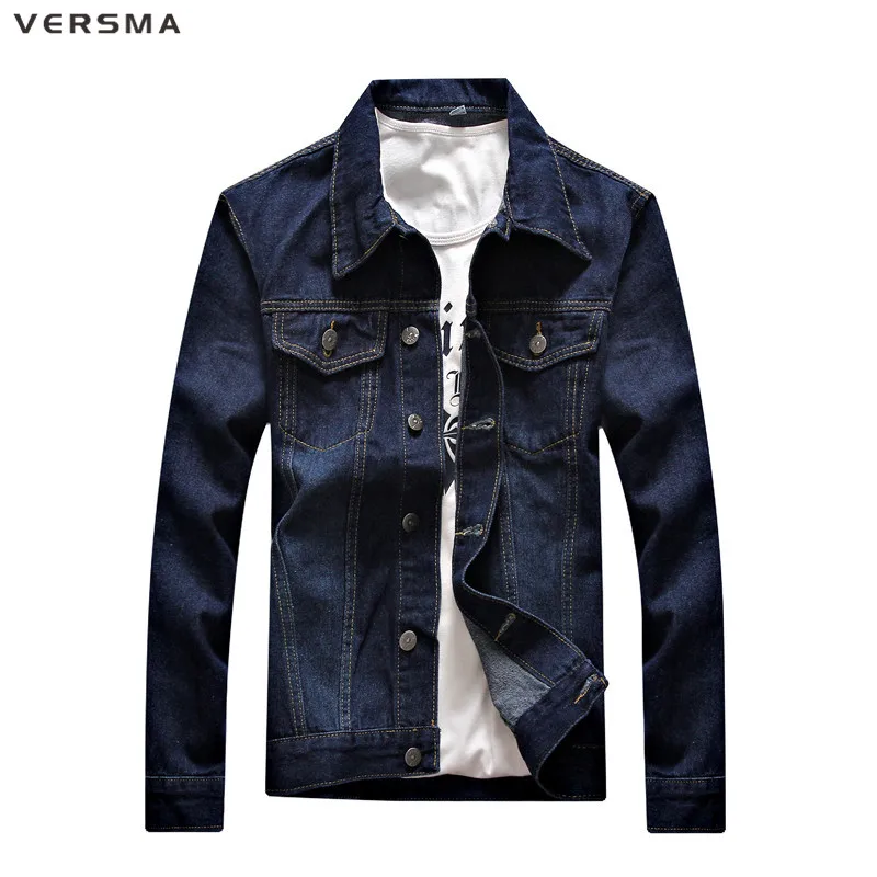 Повседневная джинсовая куртка VERSMA Мужская блузка мужская рубашка хлопковая