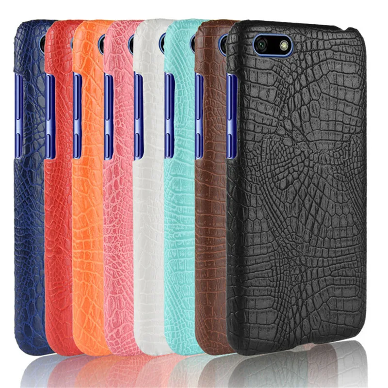 

Honor 7A DUA-L22 5.45inch Case Retro Crocodile PU Leather Hard For Huawei Honor 7A 7 A Honor7A Russian Version Phone Cover