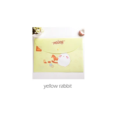 yellow rabbit Kawaii милый кролик сумка-файл для документов сумка водонепроницаемый файл Презентация папка Органайзер школьные офисные канцелярские принадлежности sl1217 - Цвет: yellow rabbit