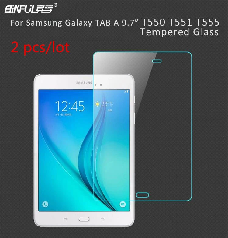 2 шт. Закаленное стекло Защитная пленка для экрана Samsung Galaxy TAB A 9 7 T550 T551 T555 P550 P555