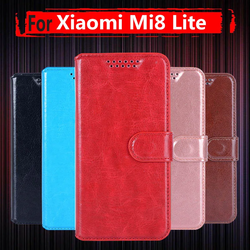 Чехол для Xiomi Xiaomi Mi8 Lite Mi 8X 8 Lite Mi8Lite 6,26 дюймов, задняя крышка из искусственной кожи, чехол для телефона Xiaomi 8 lite, защитный флип-чехол