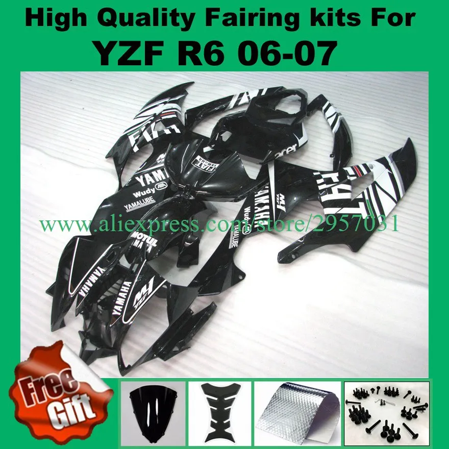 

Black Fairings+9 gifts for YZF R6 2006 2007 YZFR6 2006 2007 YAMAHA YZF600 R6 06-07 fairing kit #h29d76 free shipping