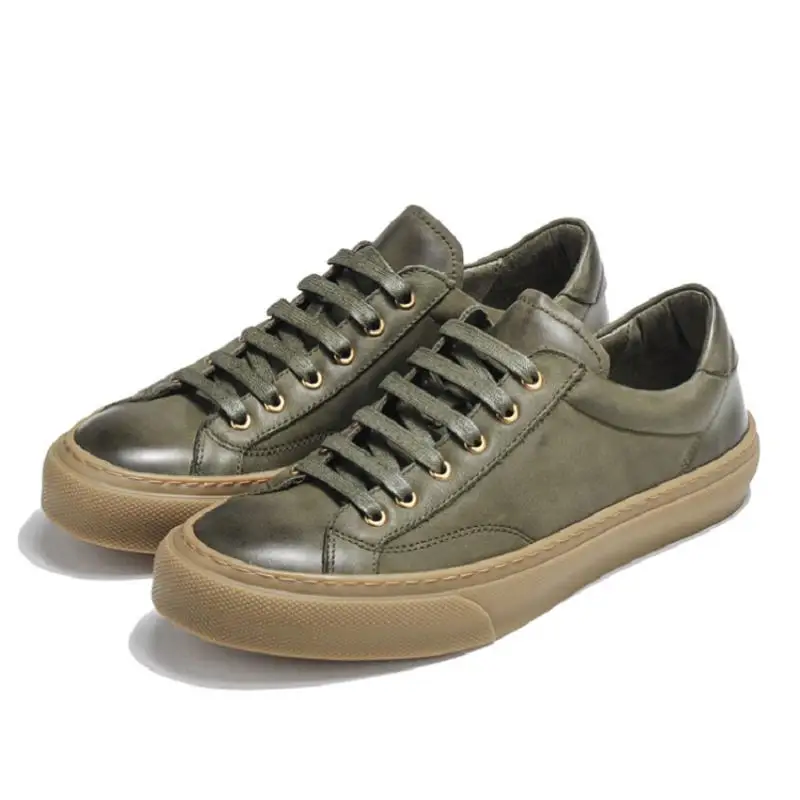 MYCOLEN New Arrival Men Casual Shoes For Breathable Lace Up Flats Classic Comfort Army Green zapatilla hombre | Обувь
