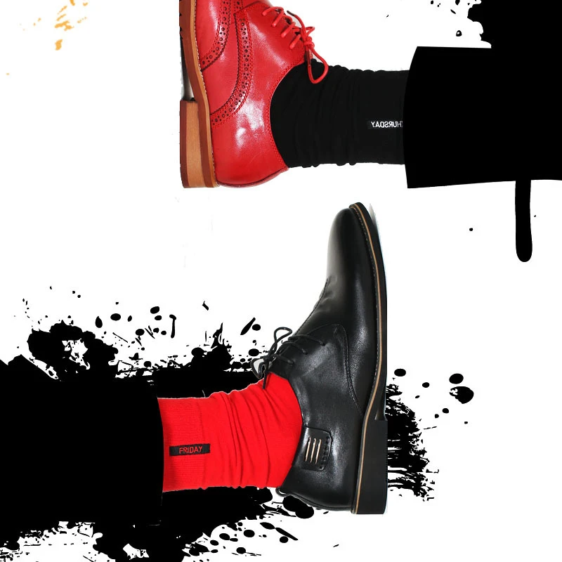 Men Cotton Socks Fashion Weekly Solid Color Business Casual British Style Socks Hip Hop