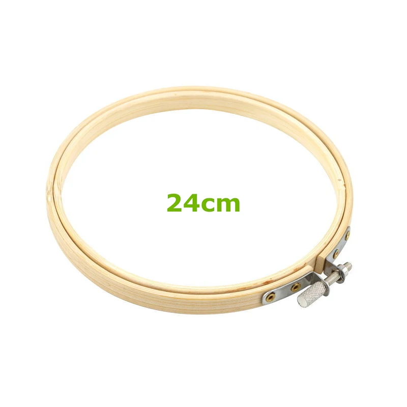 24cm(9.4inch) 1 шт бамбуковая круглая вышивка обруч кольцо 13/17/21/24/27 см DIY крафт бумага инструмент для крест стежка швейная машина - Цвет: 24cm(9.4inch)