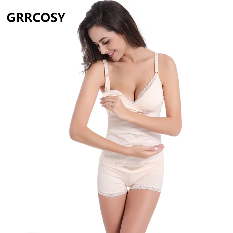 GRRCOSY хлопковый кружевной бюстгальтер для кормления майка грудью базовая одежда