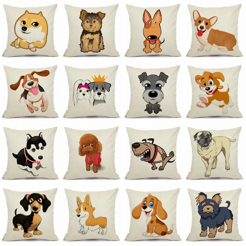 XUNYU Pet Dog Pillow Cover Cute Animal Cushion Cover Decorat