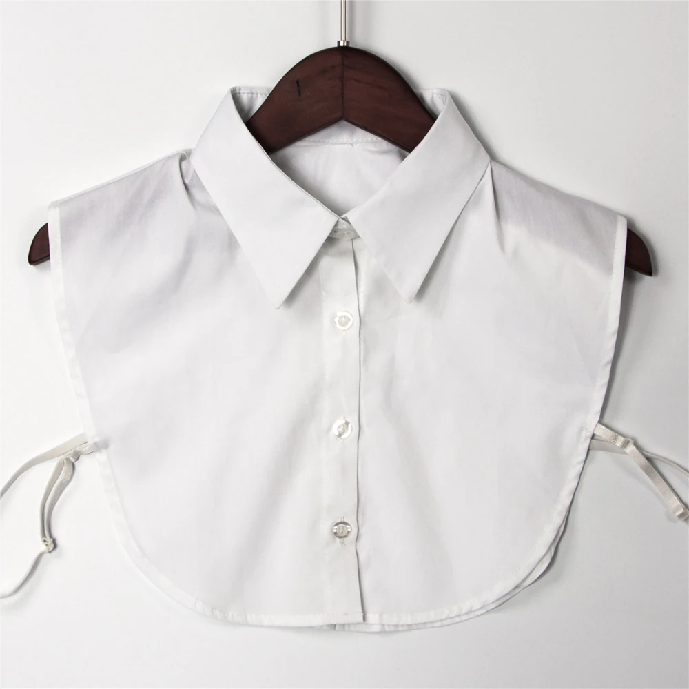 Новый осенний белый нагрудник со съемными воротниками женская блузка с