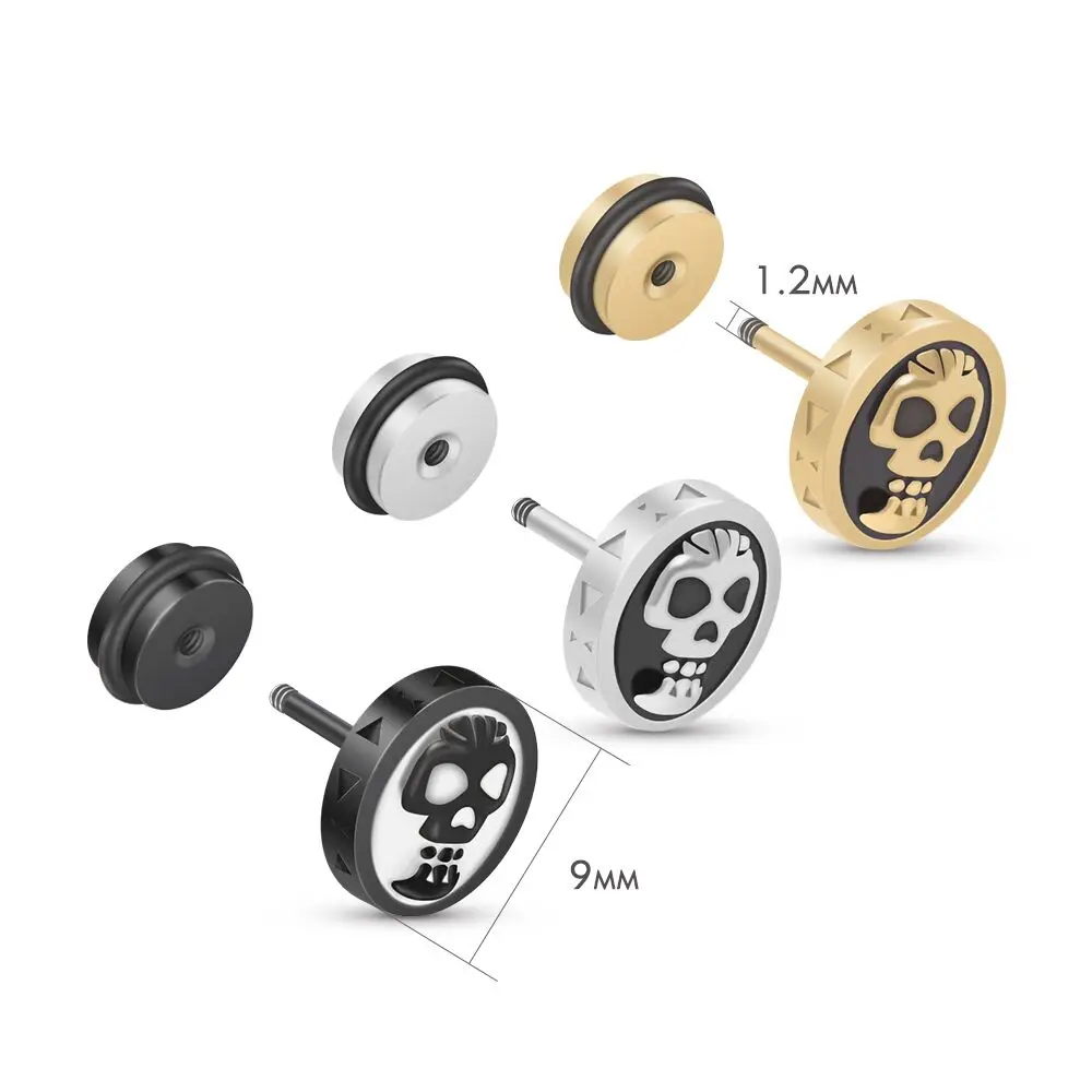 2020 тренд череп EarringDrop масло Хэллоуин стержня уха Мужские Женские Юнисекс модные