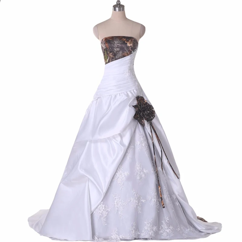 

strapless mossy oak camo wedding dresses 2019 camouflage bridal gowns custom make free shipping