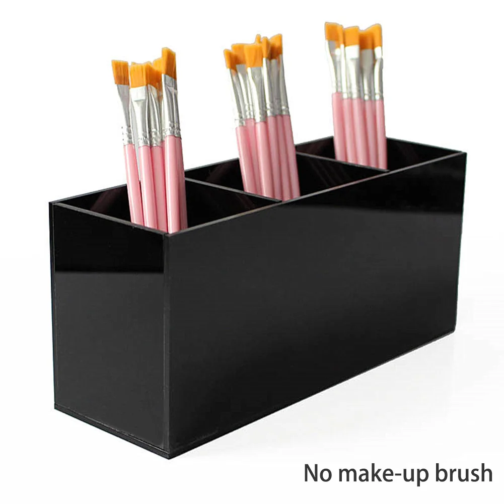 Пластиковый ящик 3 слота футляр для кисточек Настольный органайзер косметики
