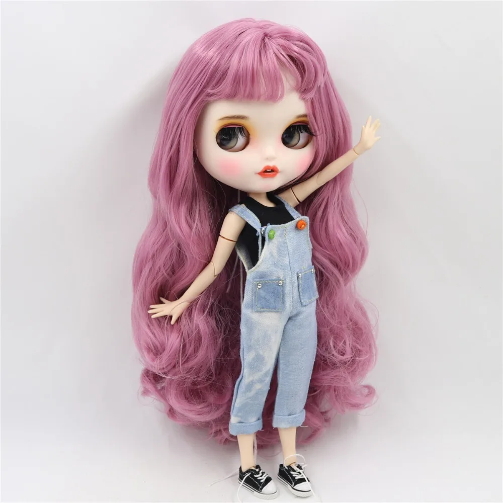 Ледяная кукла DBS Blyth 1/6 bjd белая кожа для суставов тела розовые волосы матовое лицо