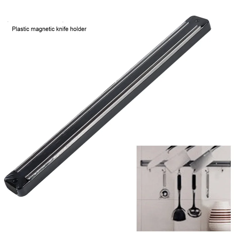 Magnetic knife holder wall-mounted black storage rack chef strip for metal knives bar block space saving tool | Дом и сад