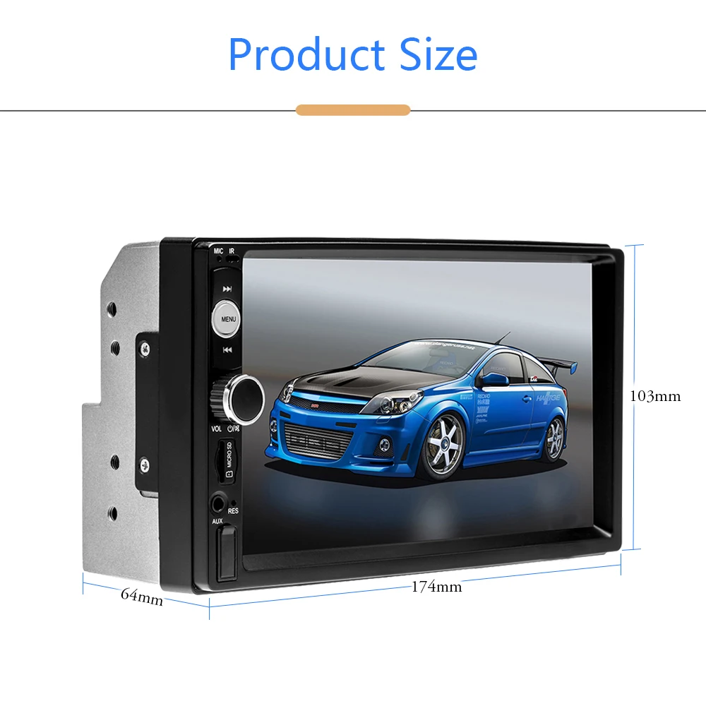 Автомагнитола Camecho 2din 7 &quotАвторадио с сенсорным экраном медиаплеер MP5 Поддержка