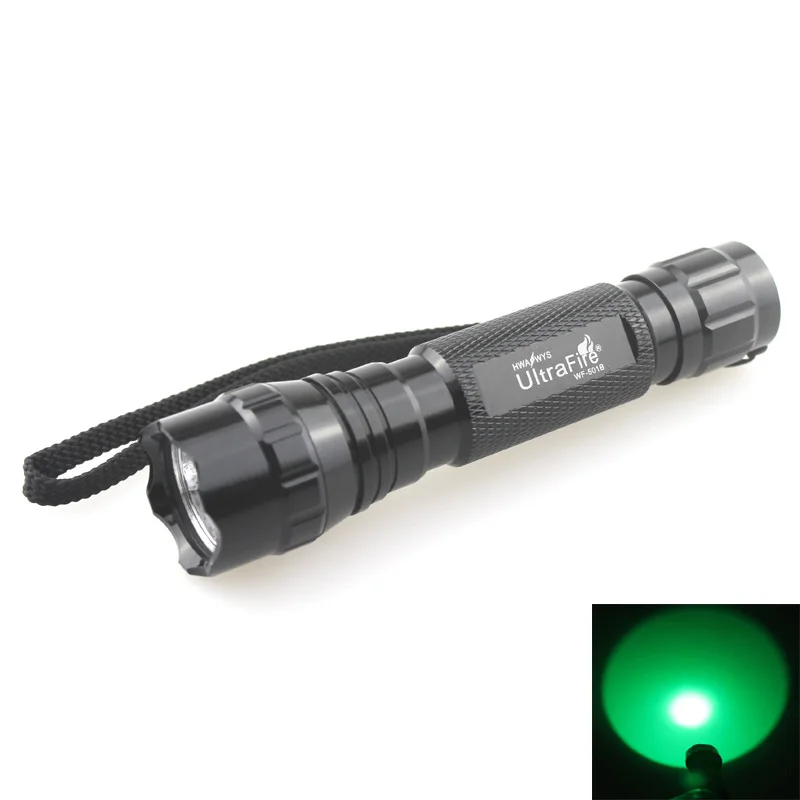 U F WF 501B 3 Вт CREE XR E Q5 зеленый свет 520nm 535nm светодиодный фонарик (1x18650)|Фонарики и
