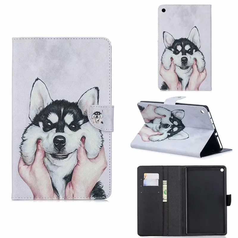 Чехол для планшета Funda Amazon Kindle Fire HD 8 2015/2016/2017 чехол с милым котом единорогом пандой