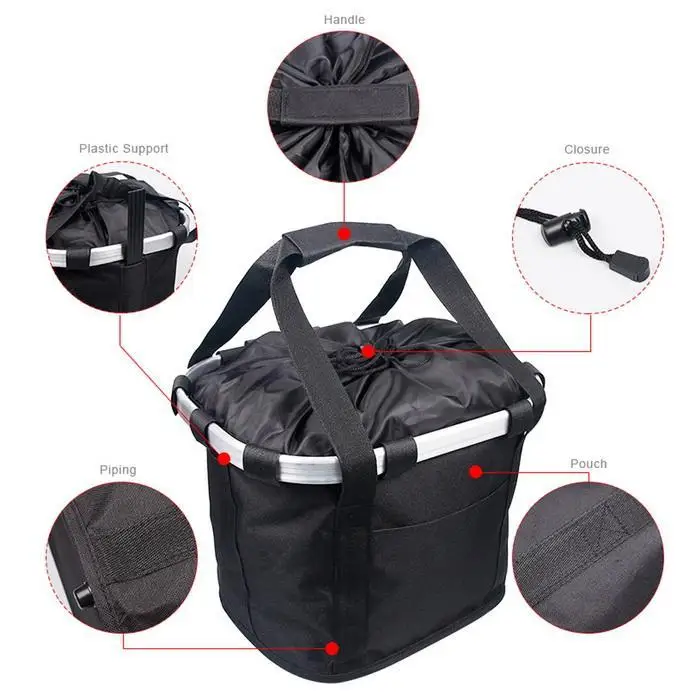 Bicycle Bag Basket Front Rear Hanging Panniers Bike Cycling Accessories Detachable Canvas Carri | Спорт и развлечения